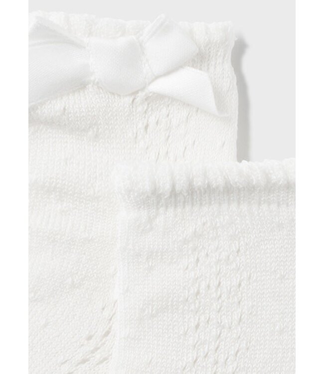 Mayoral Mayoral - Kniekousen met strik - Ecru