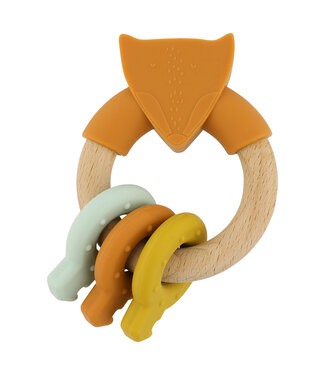 Trixie Trixie - Wooden silicone activity ring - Mr. Fox