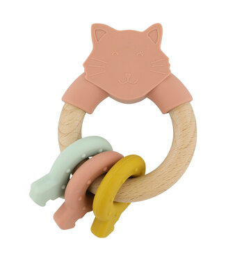 Trixie Trixie - Wooden silicone activity ring - Mrs. Cat