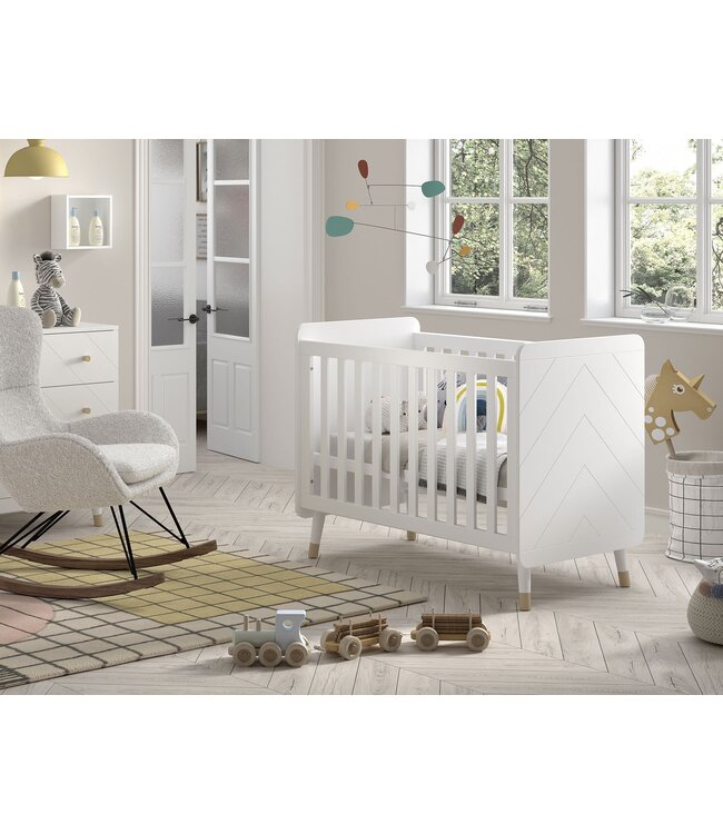 JAXX Jaxx - Billy Babybed 60X120 Cm Satin White (Lattenbodem Inbegrepen)