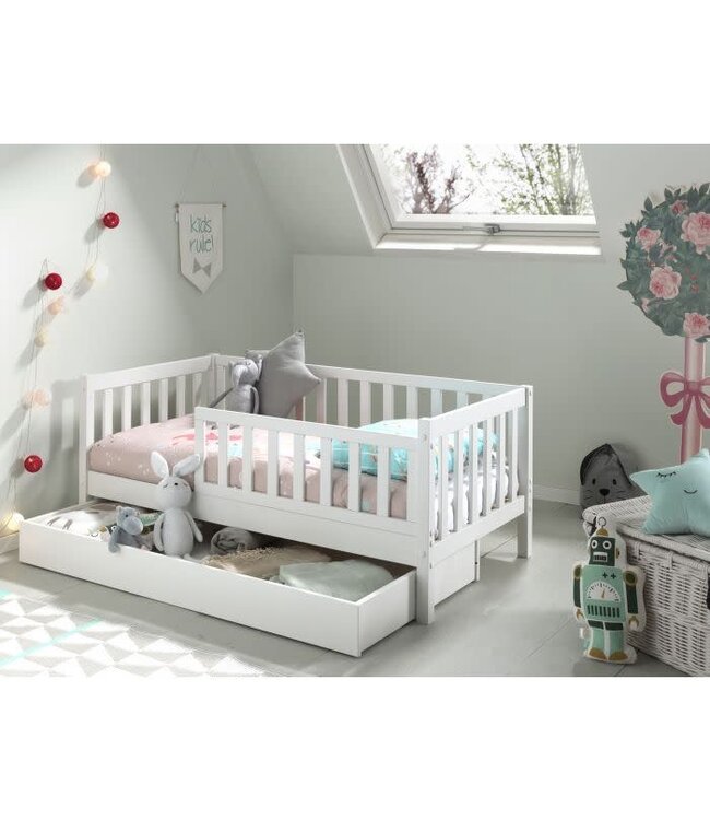 JAXX Jaxx - Peuterbed Bedlade Wit (Lattenbodem Inbegrepen)