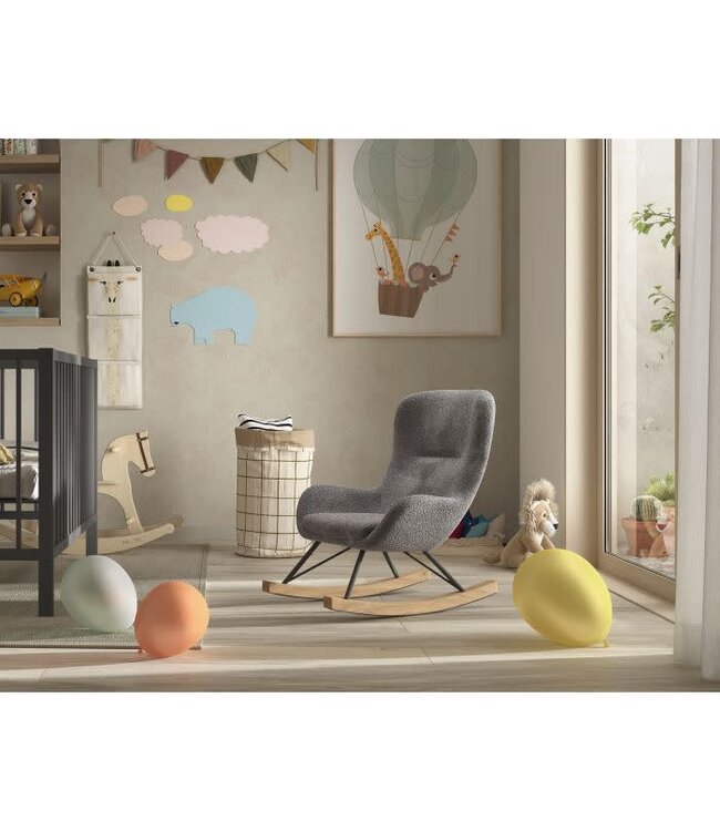 JAXX Jaxx - Rocky Schommelstoel Mini Boucle Antraciet