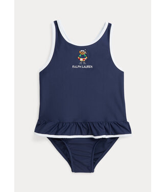 Ralph Lauren Ralph Lauren - Eendelig badpak met ruches en Polo Bear - Navy