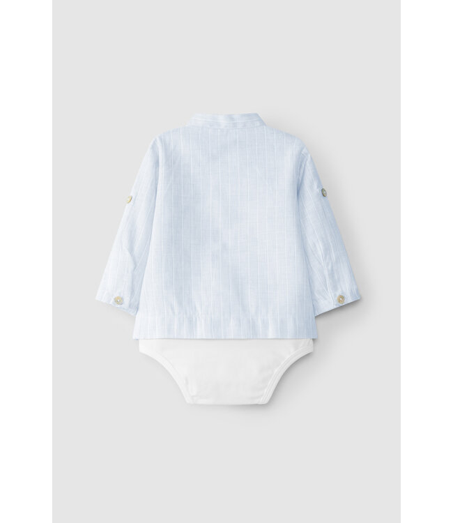 Laranjinha Laranjinha - Bodyhemd - streepjes blauw