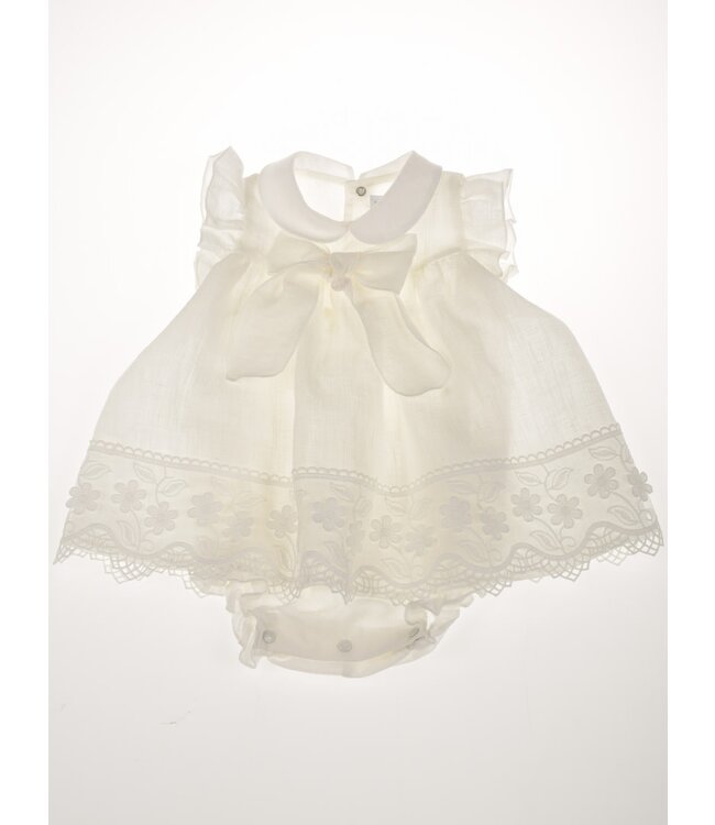 Barcellino Barcellino - Blouse met romper en kant - Ecru