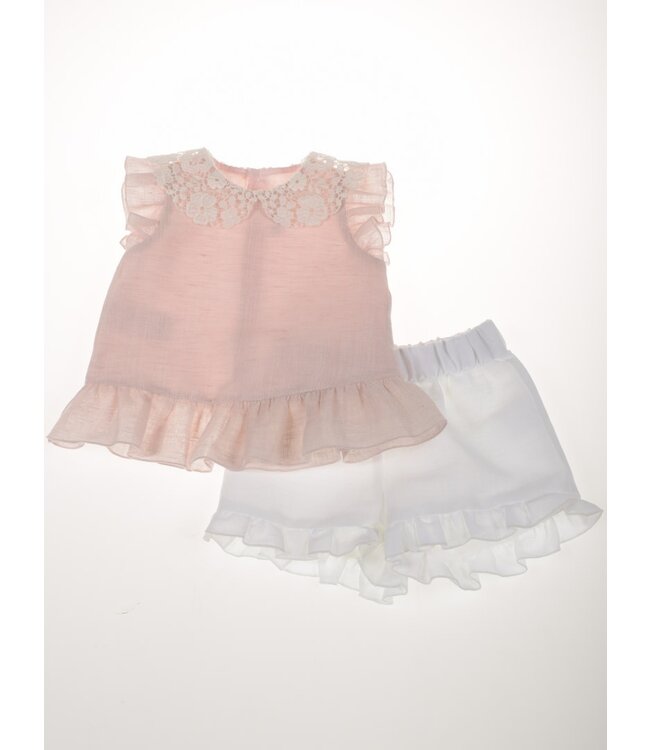 Barcellino Barcellino - Blouse met short - linnen Rose