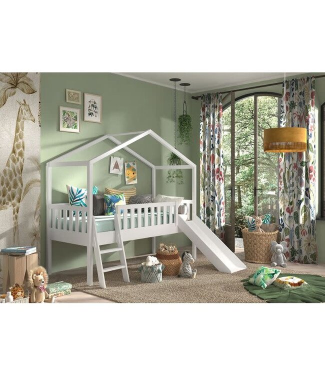 VIPACK VIPACK - DALLAS HUISBED LADDER+GLIJBAAN WIT