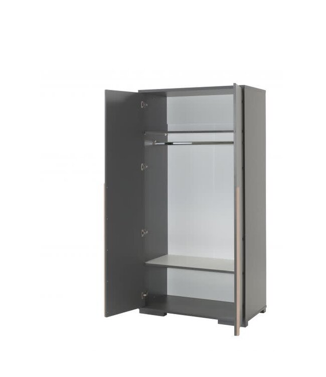 VIPACK VIPACK - LONDON 2-DEURS KLEERKAST ANTRACIET