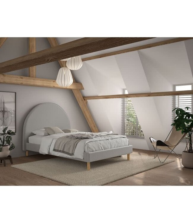 VIPACK VIPACK - MOON BED 140x200 BOUCLE GRIJS