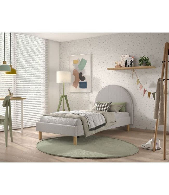 VIPACK VIPACK - MOON BED 90x200 BOUCLE GRIJS