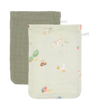 Little Dutch Little Dutch - Washandjes set hydrofiel Little Farm / Olive