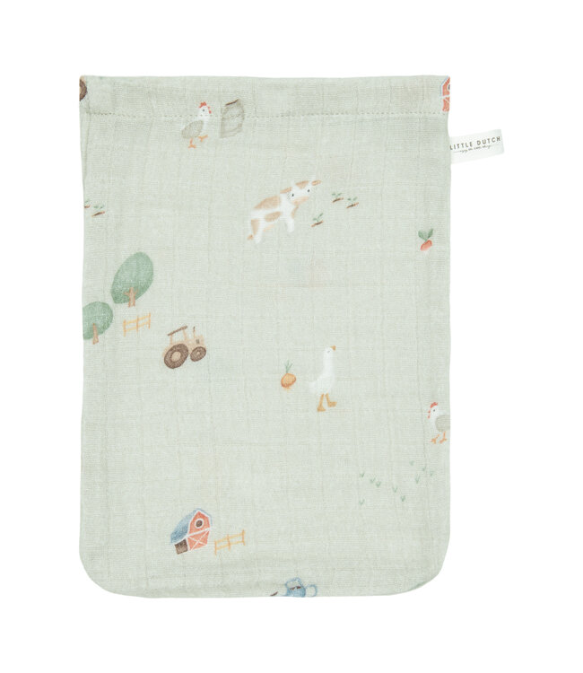 Little Dutch Little Dutch - Washandjes set hydrofiel Little Farm / Olive