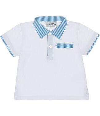 Malvi Malvi - Jersey boy polo with finishings - White/Blue