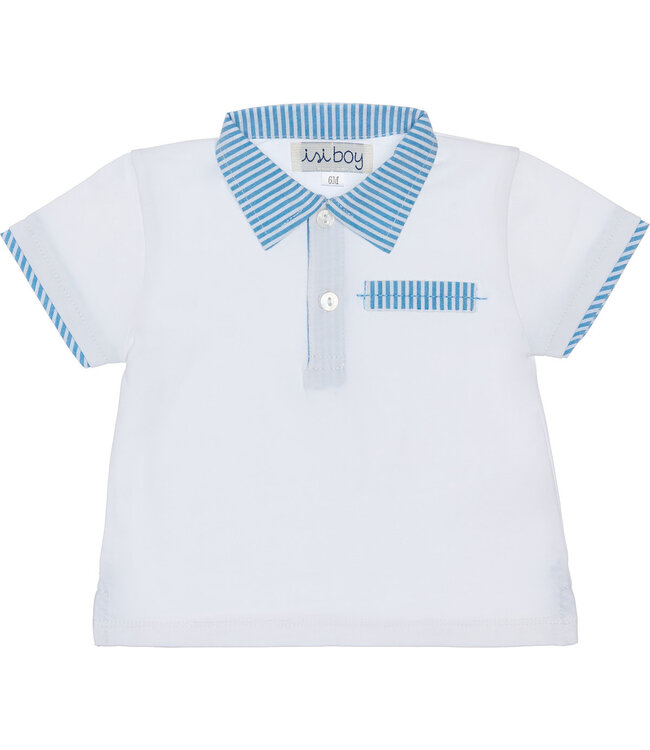 Malvi Malvi - Jersey boy polo with finishings - White/Blue