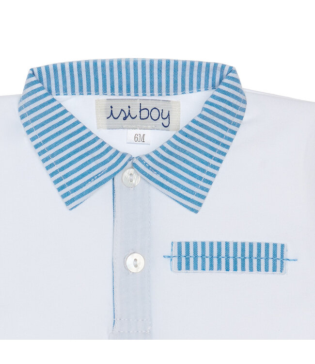 Malvi Malvi - Jersey boy polo with finishings - White/Blue