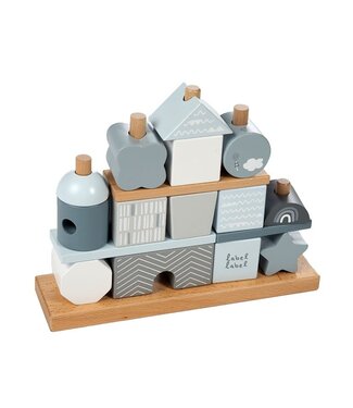 Label Label Label Label - Stacking Blocks House - Blue