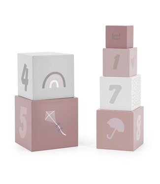 Label Label Label Label - Stacking Blocks Numbers - Pink