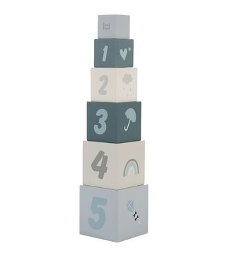 Label Label Label Label - Stacking Blocks numbers - Blue