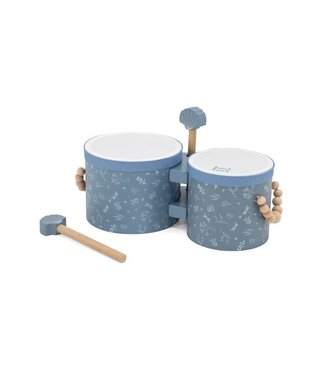 Label Label Label Label - Wooden Bongos - Blue