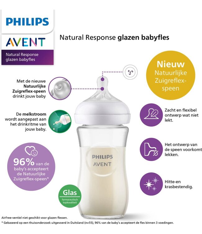 Philips-Avent Philips-Avent - Natural 3.0 zuigfles 260 ml Trio