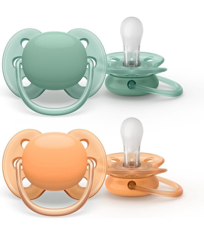 Philips-Avent Philips-Avent - Fopspeen +0M Soft Cognac Groen