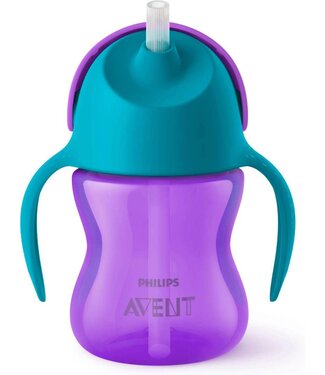 Philips-Avent Philips-Avent - Beker met rietje 200ml Girl Paars