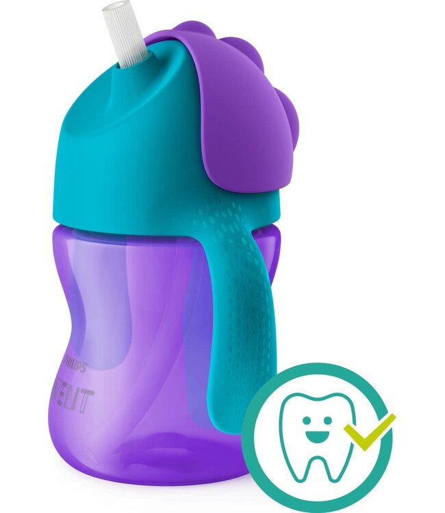 Philips-Avent Philips-Avent - Beker met rietje 200ml Girl Paars