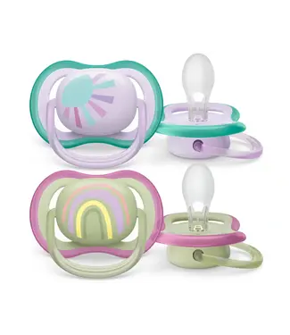 Philips-Avent - Fopspeen +0M Ultra Air Zon/Regenboog Girl