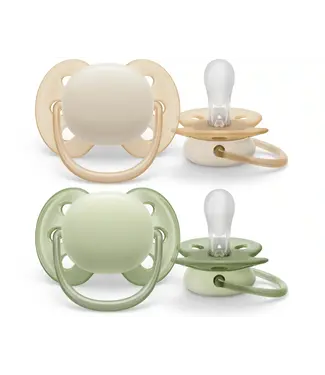 Philips-Avent - Fopspeen +0M Ultra Soft Beige/Licht groen