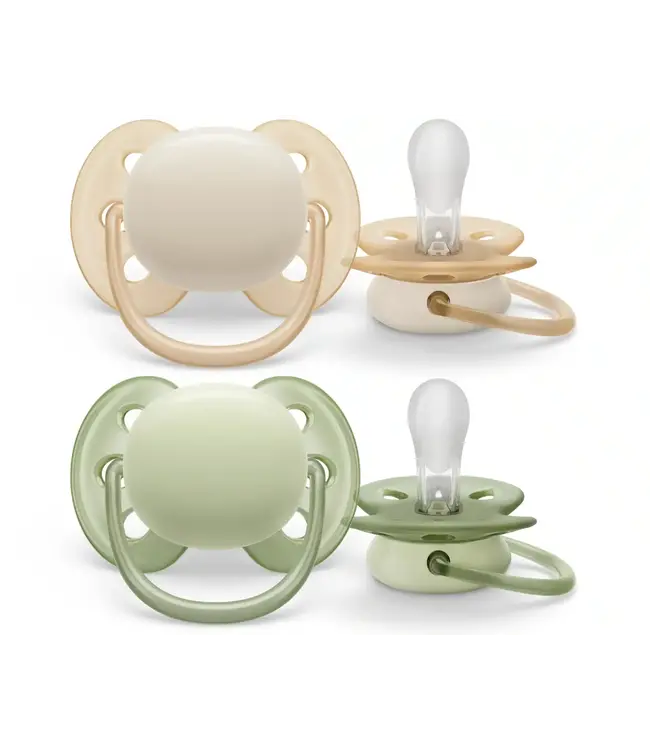 Philips-Avent Philips-Avent - Fopspeen +0M Ultra Soft Beige/Licht groen