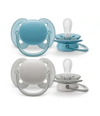 Philips-Avent Philips-Avent - Fopspeen +6M Ultra Soft Blauw/Grijs