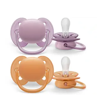 Philips-Avent - Fopspeen +6M Ultra Soft Grijs/Oranje