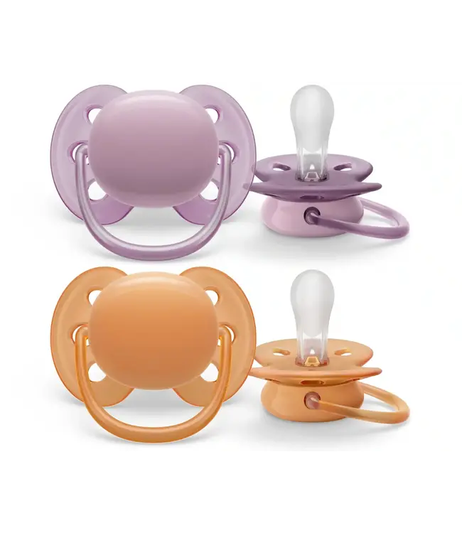 Philips-Avent Philips-Avent - Fopspeen +6M Ultra Soft Grijs/Oranje