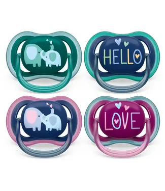 Philips-Avent Philips-Avent - Fopspeen +18M Ultra Air Olifant/Tekst