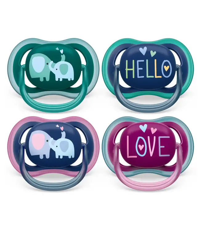 Philips-Avent Philips-Avent - Fopspeen +18M Ultra Air Olifant/Tekst