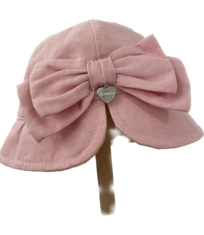 Il trenino Il trenino - Zonnehoedje met grote strik - Oudroze