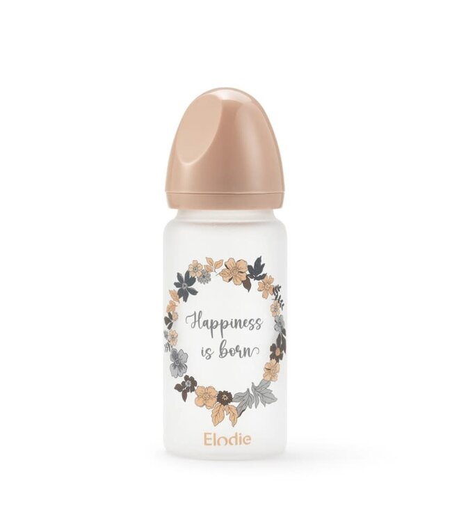 Elodie Elodie - Glazen baby fles met siliconen speen 0m+  Blue Gar
