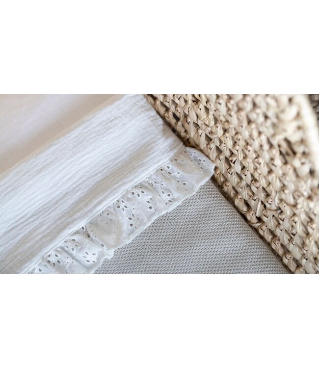 Baby's Only Baby's Only - Ledikantlaken Calm wit - met ruffle