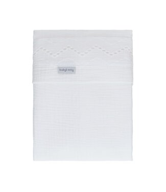 Baby's Only Baby's Only - Ledikantlaken Calm wit - met broderie