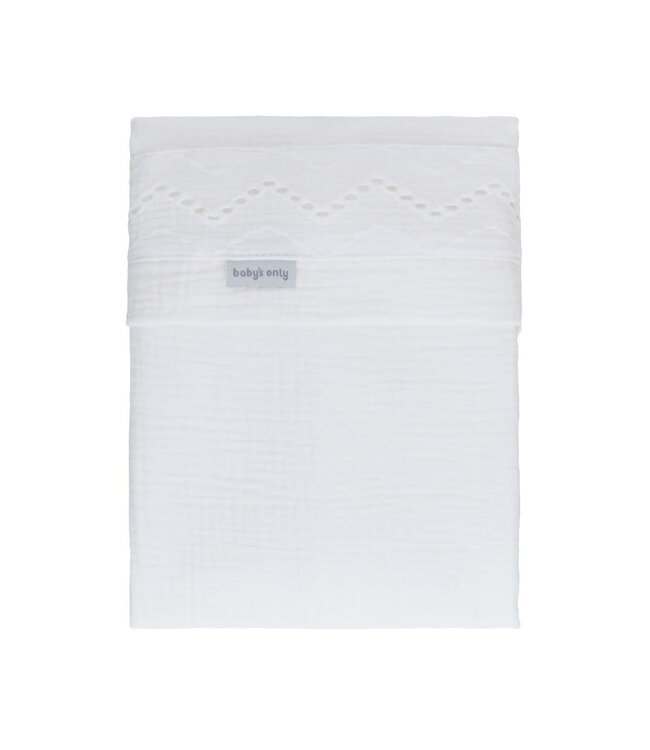 Baby's Only Baby's Only - Ledikantlaken Calm wit - met broderie