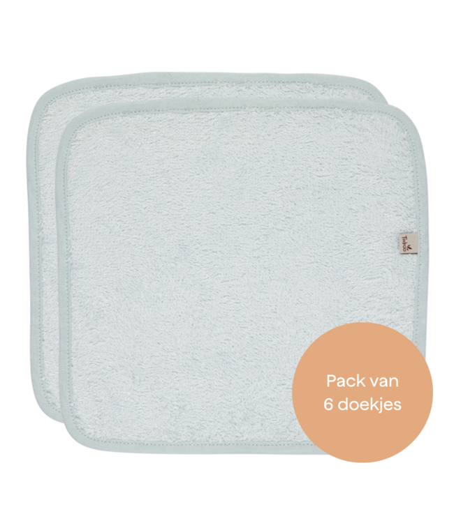 Timboo Timboo - Reusable Soft Wipes 20X20Cm (6 Pieces) - Riviera Blue
