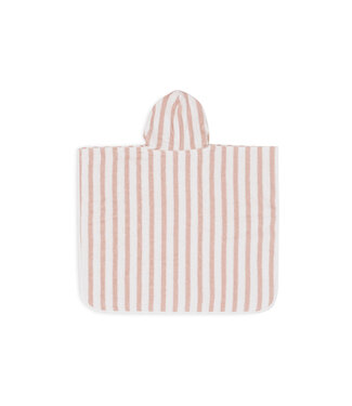 Jollein Jollein - Badponcho Stripe Terry Wild Rose GOTS