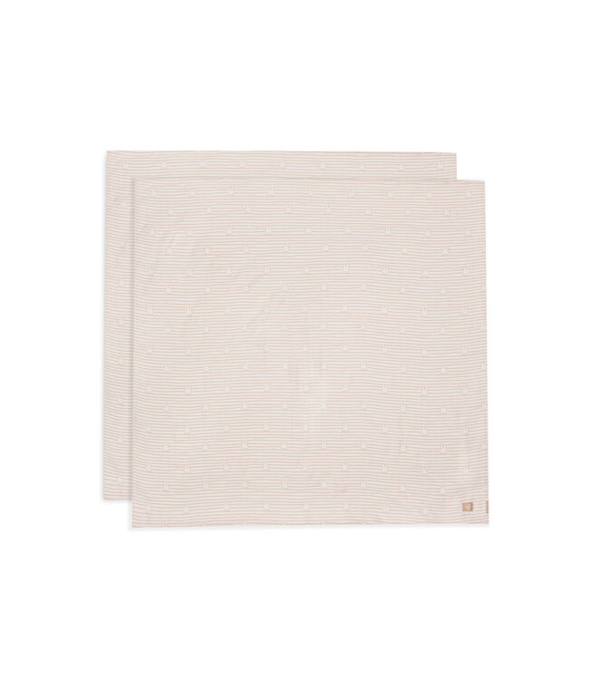 Jollein Jollein - Hydrofiele Doek Large 115x115cm Miffy Stripe Biscuit (2pack)