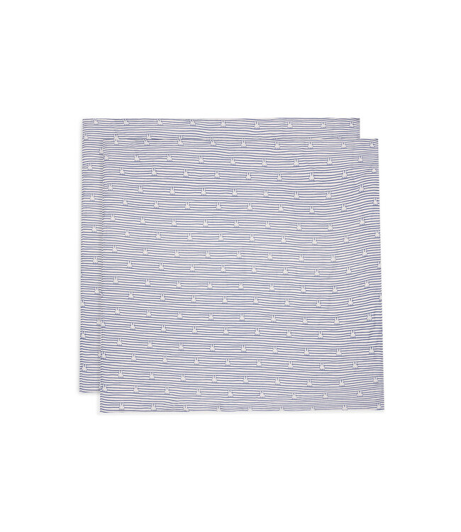 Jollein Jollein - Hydrofiele Doek Large 115x115cm Miffy Stripe Navy (2pack)
