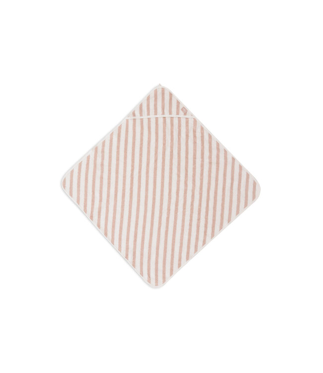 Jollein Jollein - Badcape 75x75cm Stripe Terry Wild Rose GOTS