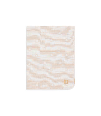 Jollein Jollein - Deken Hydrofiel Wieg 75x100cm Miffy Stripe Biscuit
