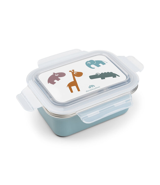 Done by Deer Done by Deer - Metal lunch box Deer friends Blue