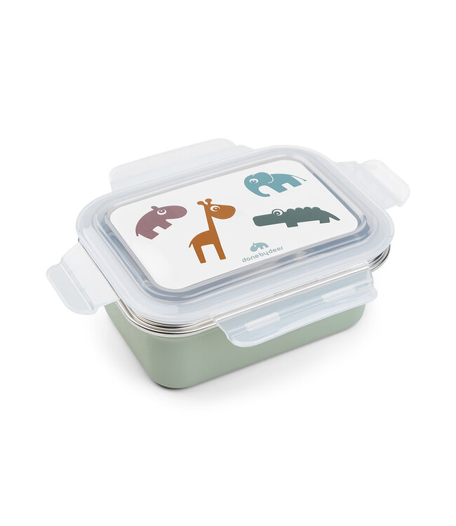 Done by Deer Done by Deer - Metal lunch box Deer friends Green