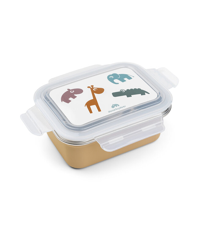 Done by Deer Done by Deer - Metal lunch box Deer friends Mustard