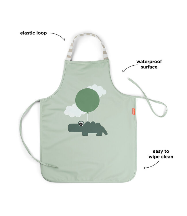 Done by Deer Done by Deer - Waterproof kids apron Happy clouds Green